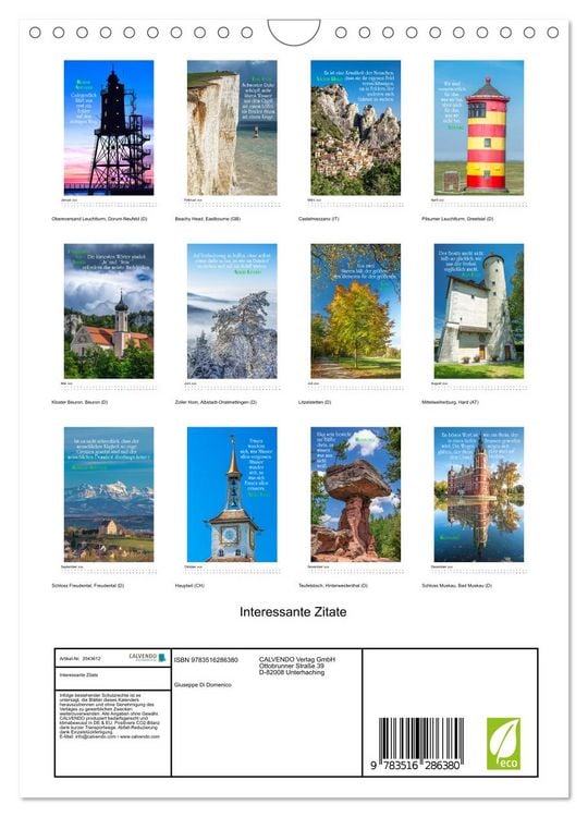Produktbild: Interessante Zitate (Wandkalender 2026 DIN A4 hoch), CALVENDO Monatskalender