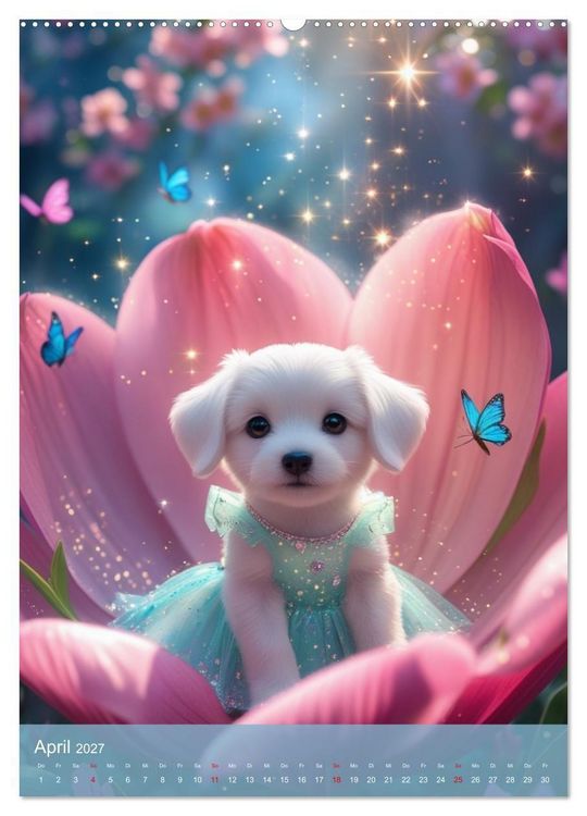 Produktbild: Puppy Tales - M&auml;rchen auf vier Pfoten (hochwertiger Premium Wandkalender 2027 DIN A2 hoch), Kunstdruck in Hochglanz