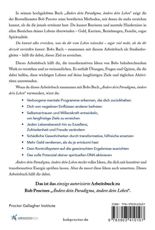 Produktbild: Arbeits- & Begleitbuch zum Buch &Auml;ndere dein Paradigma, &Auml;ndere dein Leben