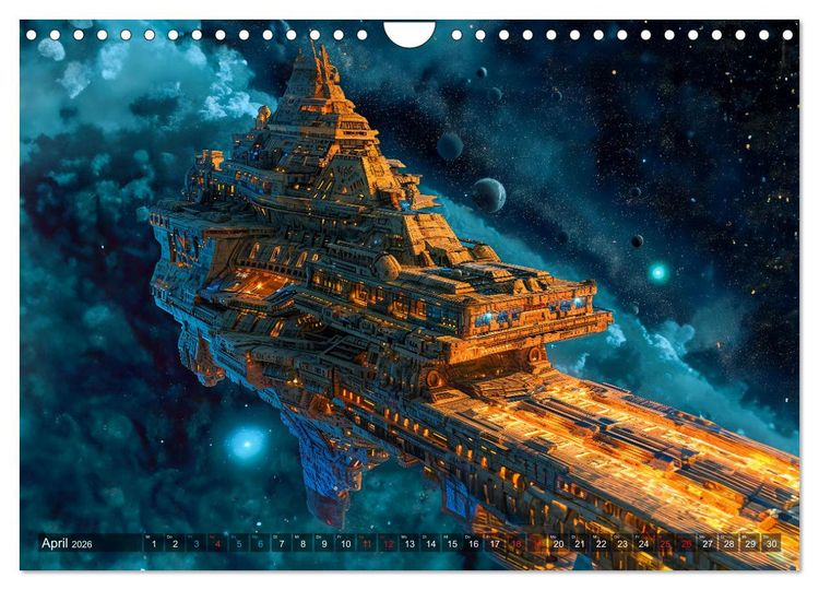 Produktbild: Raumschiffe - Im Universum durch Raum und Zeit (Wandkalender 2026 DIN A4 quer), CALVENDO Monatskalender