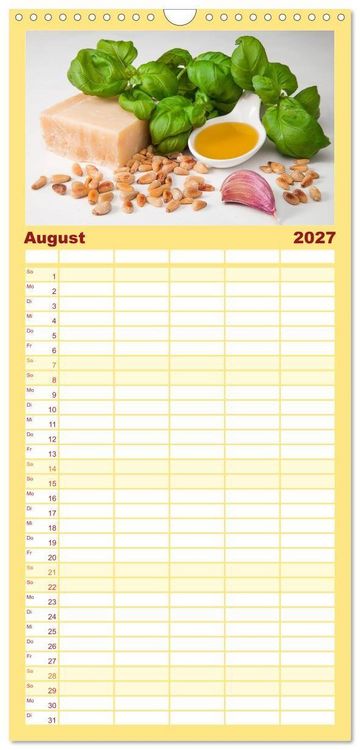 Produktbild: Familienplaner 2027 - Kulinarische Kompositionen mit 5 Spalten (Wandkalender, 21 x 45 cm) CALVENDO