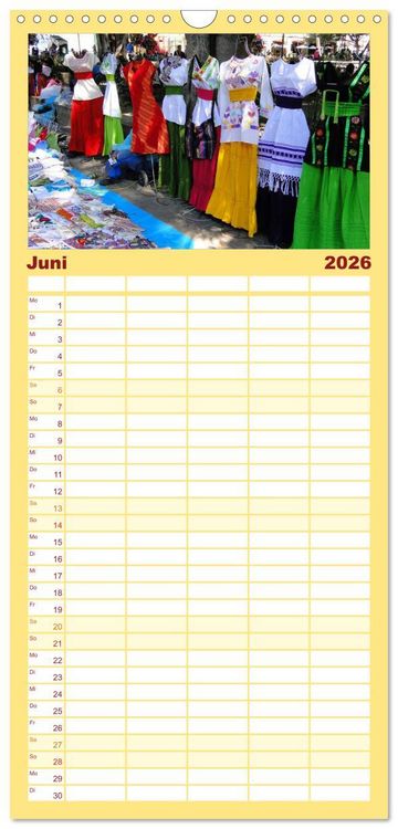 Produktbild: Familienplaner 2026 - Mexiko - Land der Farben mit 5 Spalten (Wandkalender, 21 x 45 cm) CALVENDO