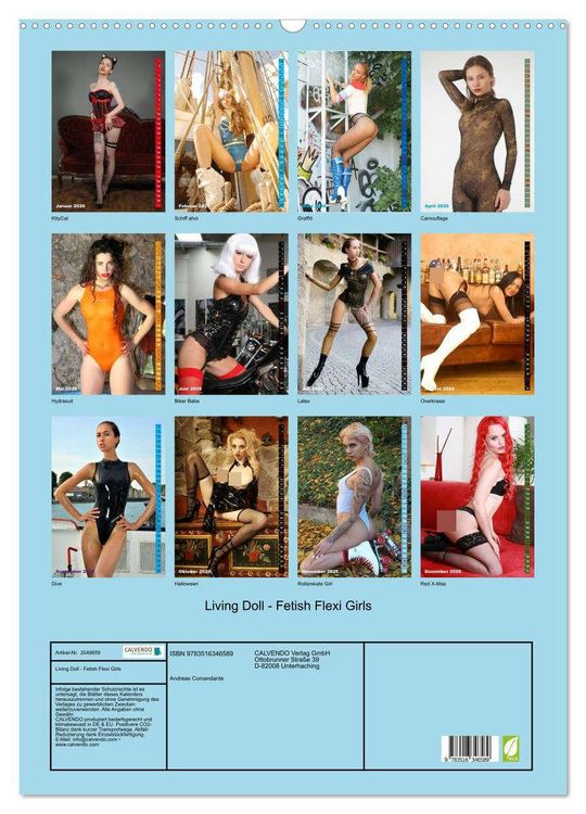 Produktbild: Living Doll - Fetish Flexi Girls (Wandkalender 2026 DIN A2 hoch), CALVENDO Monatskalender