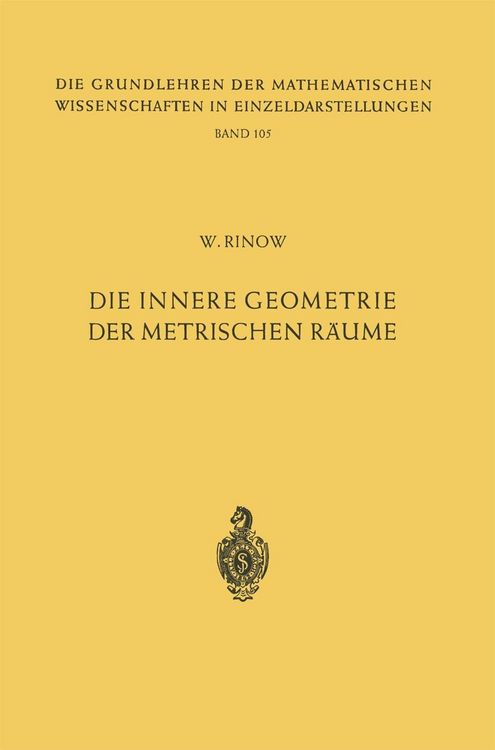 Produktbild: Die innere Geometrie der metrischen R&auml;ume