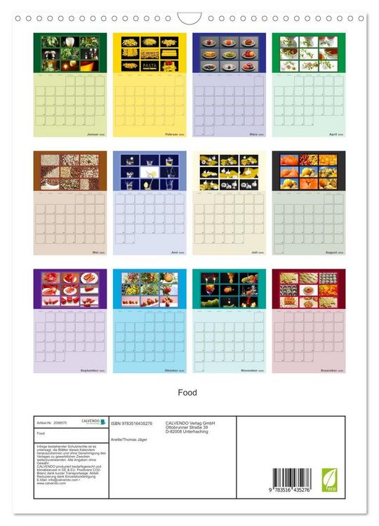 Produktbild: Food (Wandkalender 2026 DIN A3 hoch), CALVENDO Monatskalender