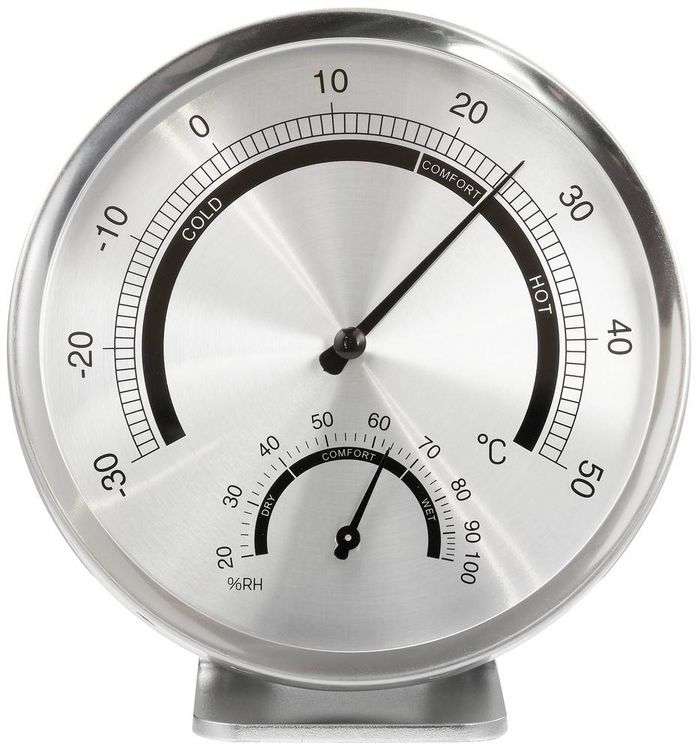 Produktbild: Thermo-/Hygrometer Silber 6034HIC