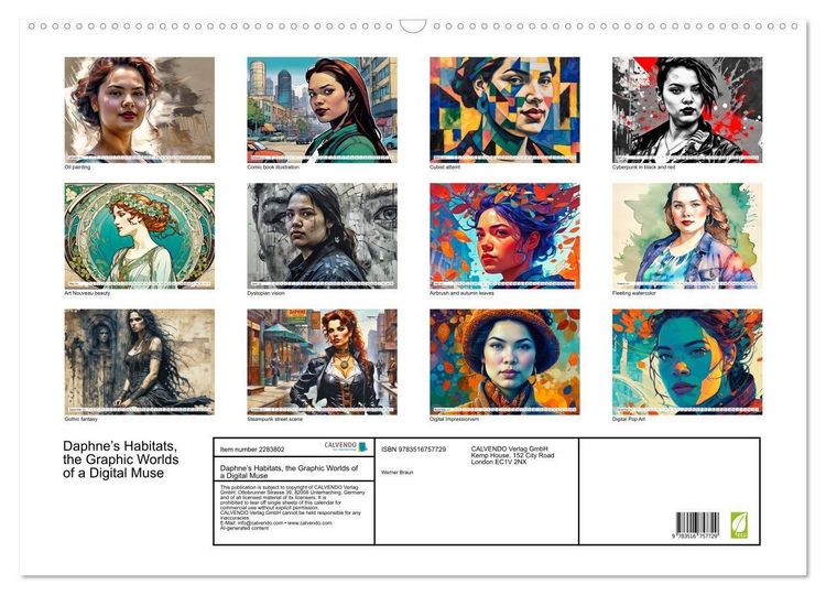 Produktbild: Daphne&rsquo;s Habitats, the Graphic Worlds of a Digital Muse (Wall Calendar 2027 DIN A2 landscape), CALVENDO 12 Month Wall Calendar