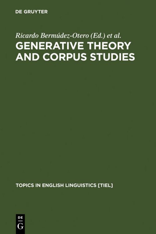 Produktbild: Generative Theory and Corpus Studies