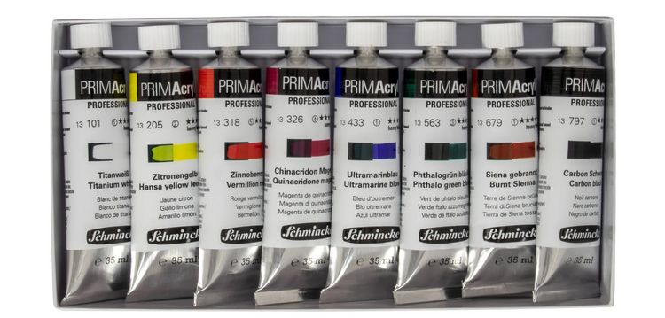 Produktbild: Schmincke PRIMAcryl Professional Malk&auml;sten Kartonset, 8 x 35 ml