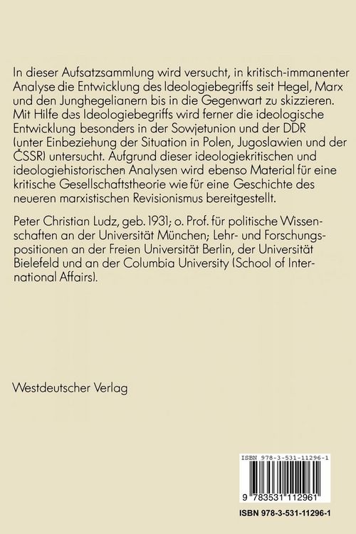 Produktbild: Ideologiebegriff und marxistische Theorie