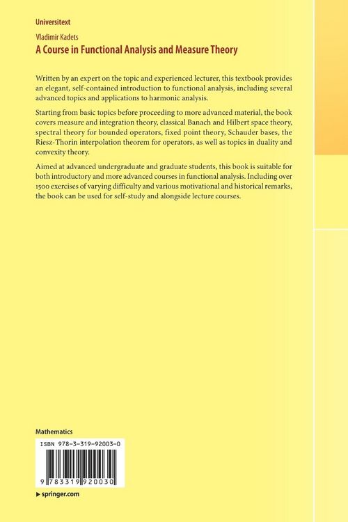 Produktbild: A Course in Functional Analysis and Measure Theory