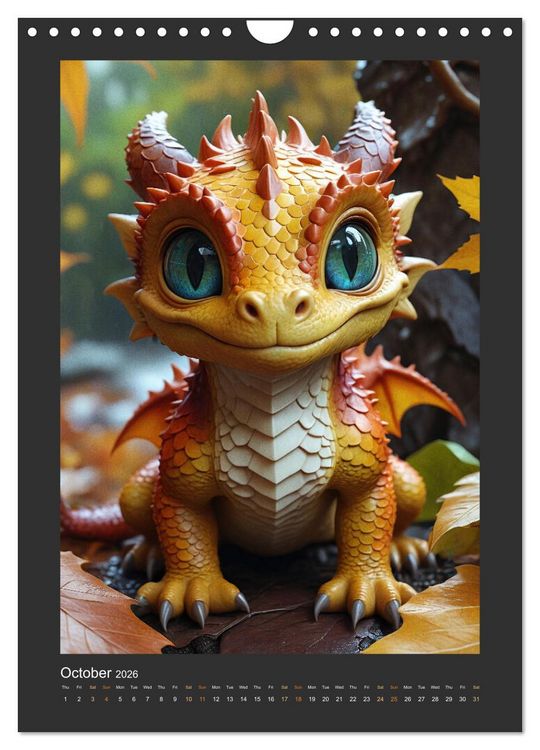 Produktbild: Enchanted Dragons: A year full of little wonders (Wall Calendar 2026 DIN A4 portrait), CALVENDO 12 Month Wall Calendar