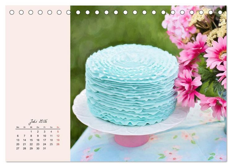 Produktbild: Bunte Torten und Cremen. Ein leckerer Augenschmaus (Tischkalender 2026 DIN A5 quer), CALVENDO Monatskalender