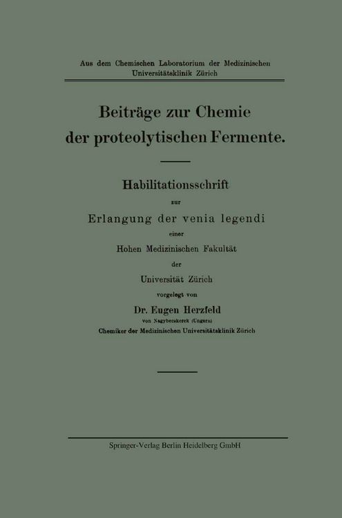 Produktbild: Beitr&auml;ge zur Chemie der proteolytischen Fermente