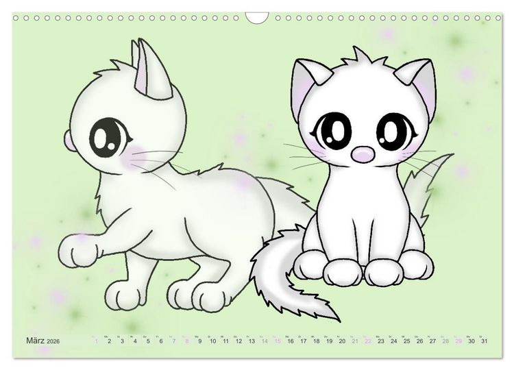 Produktbild: niedliche Kawaii Tiere (Wandkalender 2026 DIN A3 quer), CALVENDO Monatskalender
