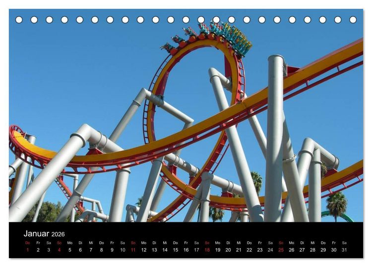 Produktbild: Made for Fear - Der Achterbahnkalender (Tischkalender 2026 DIN A5 quer), CALVENDO Monatskalender