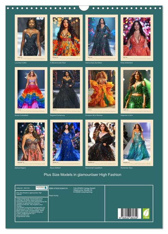 Produktbild: Plus Size Models in glamour&ouml;ser High Fashion (Wandkalender 2026 DIN A3 hoch), CALVENDO Monatskalender