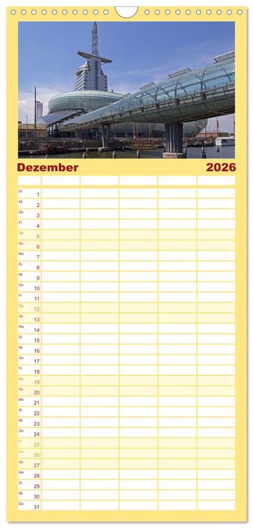 Produktbild: Familienplaner 2026 - Ansichten von Bremen und Bremerhaven mit 5 Spalten (Wandkalender, 21 x 45 cm) CALVENDO
