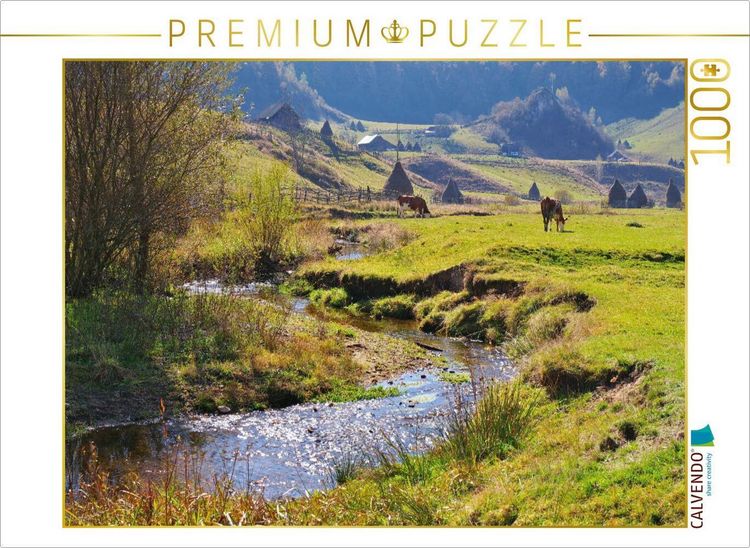 Produktbild: CALVENDO Puzzle Sanft schl&auml;ngelt sich das Wasser durch die Landschaft | 1000 Teile Lege-Gr&ouml;&szlig;e 64x48cm Foto-Puzzle f&uuml;r gl&uuml;ckliche Stunden