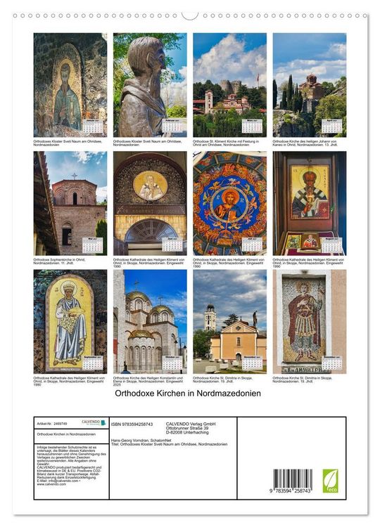 Produktbild: Orthodoxe Kirchen in Nordmazedonien (hochwertiger Premium Wandkalender 2027 DIN A2 hoch), Kunstdruck in Hochglanz