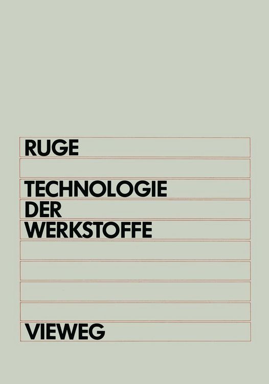 Produktbild: Technologie der Werkstoffe