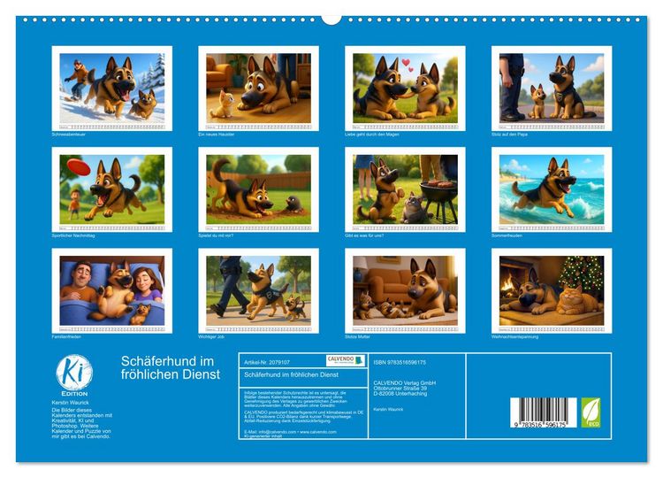 Produktbild: Sch&auml;ferhund im fr&ouml;hlichen Dienst (hochwertiger Premium Wandkalender 2026 DIN A2 quer), Kunstdruck in Hochglanz