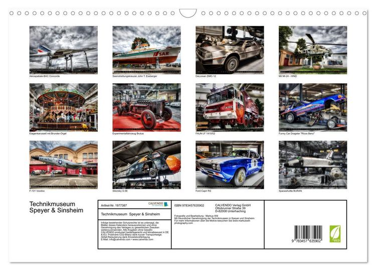 Produktbild: Technikmuseum Speyer & Sinsheim (Wandkalender 2026 DIN A3 quer), CALVENDO Monatskalender