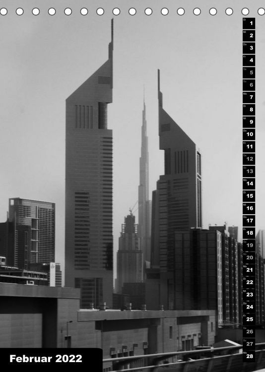 Produktbild: Dubai in schwarz wei&szlig; (Tischkalender 2022 DIN A5 hoch)