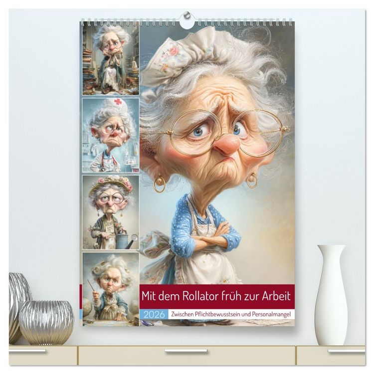 Produktbild: Mit dem Rollator fr&uuml;h zur Arbeit (hochwertiger Premium Wandkalender 2026 DIN A2 hoch), Kunstdruck in Hochglanz