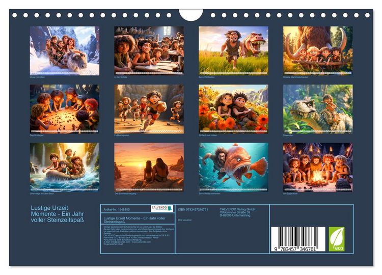 Produktbild: Lustige Urzeit Momente - Ein Jahr voller Steinzeitspa&szlig; (Wandkalender 2026 DIN A4 quer), CALVENDO Monatskalender