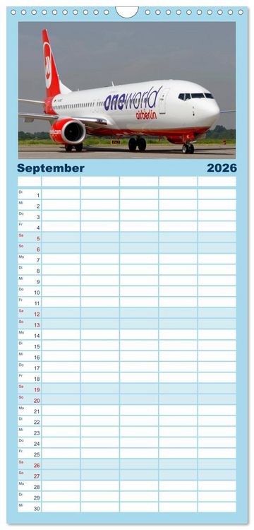 Produktbild: Familienplaner 2026 - In Memoriam Air Berlin mit 5 Spalten (Wandkalender, 21 x 45 cm) CALVENDO