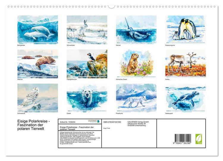 Produktbild: Eisige Polarkreise - Faszination der polaren Tierwelt (hochwertiger Premium Wandkalender 2026 DIN A2 quer), Kunstdruck in Hochglanz