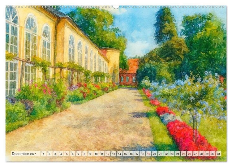 Produktbild: Potsdam &ndash; Historische Ansichten im Aquarellstil (hochwertiger Premium Wandkalender 2027 DIN A2 quer), Kunstdruck in Hochglanz