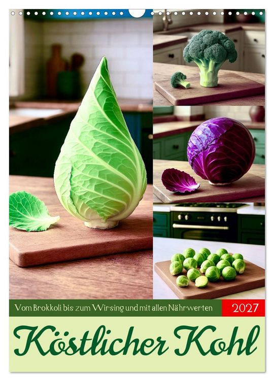 Produktbild: K&ouml;stlicher Kohl (Wandkalender 2027 DIN A3 hoch), CALVENDO Monatskalender