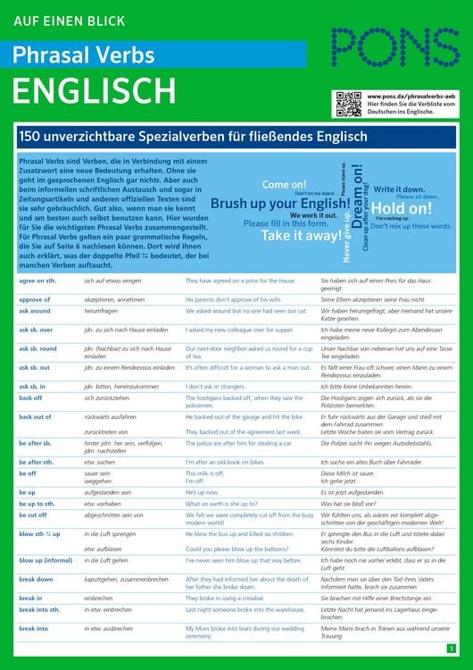 Produktbild: PONS Phrasal Verbs auf einen Blick Englisch