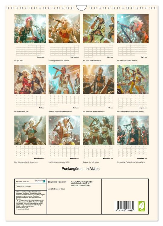 Produktbild: Punkerg&ouml;ren - In Aktion (Wandkalender 2026 DIN A3 hoch), CALVENDO Monatskalender