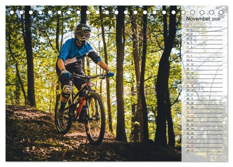 Produktbild: Mountainbike Action (Tischkalender 2026 DIN A5 quer), CALVENDO Monatskalender