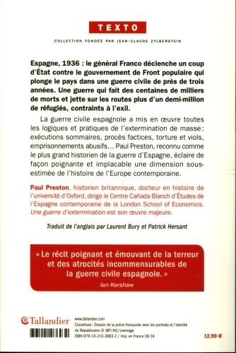 Produktbild: Une guerre d'extermination : Espagne, 1936-1945