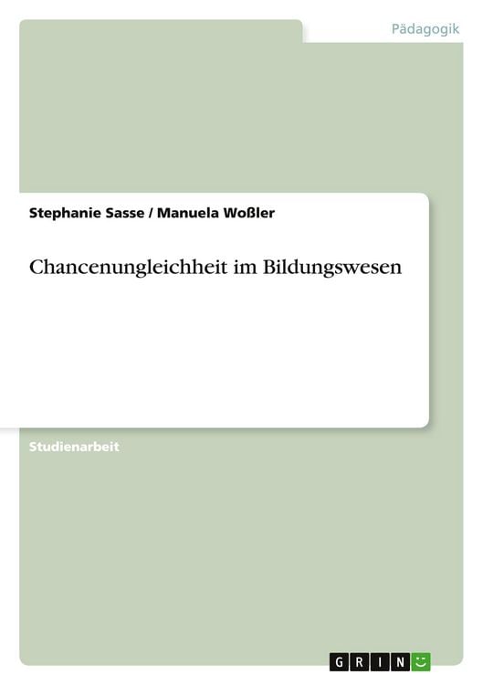 Produktbild: Chancenungleichheit im Bildungswesen