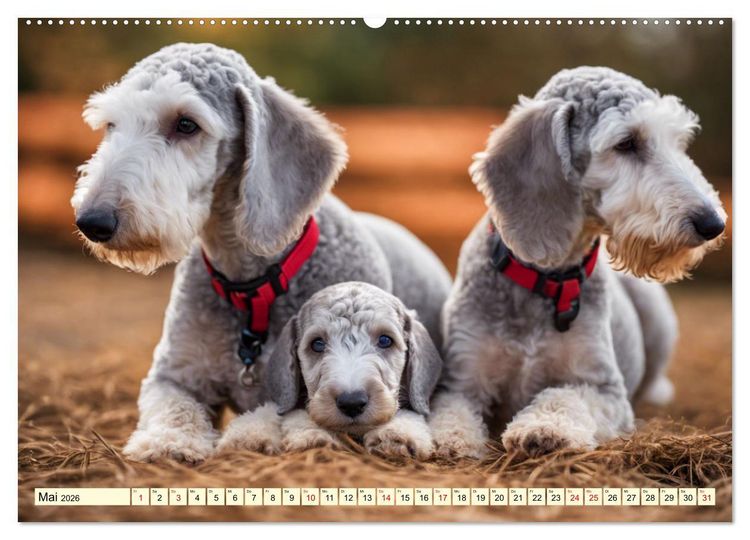 Produktbild: Bedlington Terrier - Hunde im Schafspelz (Wandkalender 2026 DIN A2 quer), CALVENDO Monatskalender