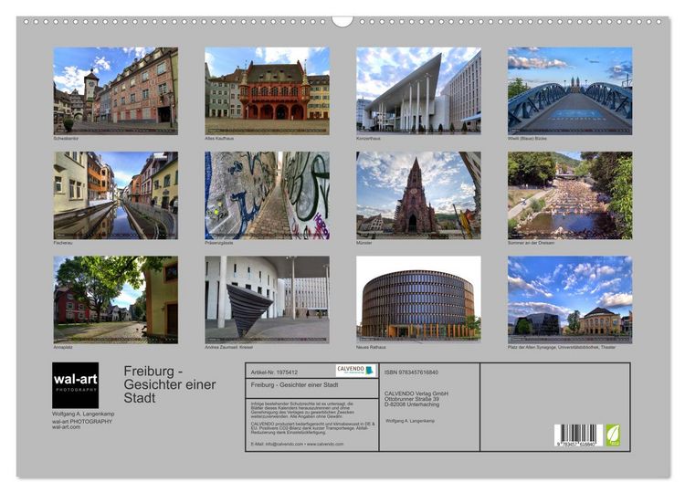 Produktbild: Freiburg - Gesichter einer Stadt (Wandkalender 2026 DIN A2 quer), CALVENDO Monatskalender