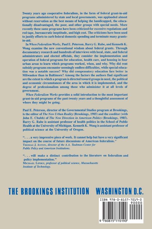Produktbild: When Federalism Works
