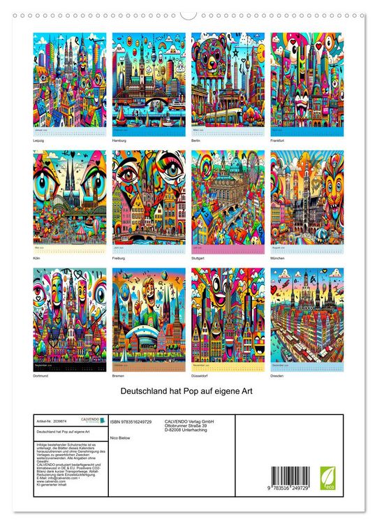 Produktbild: Deutschland hat Pop auf eigene Art (hochwertiger Premium Wandkalender 2026 DIN A2 hoch), Kunstdruck in Hochglanz