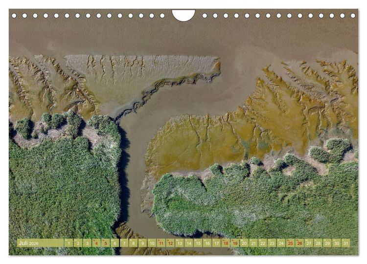Produktbild: neunziggrad I photoart: das wattenmeer von oben (Wandkalender 2026 DIN A4 quer), CALVENDO Monatskalender
