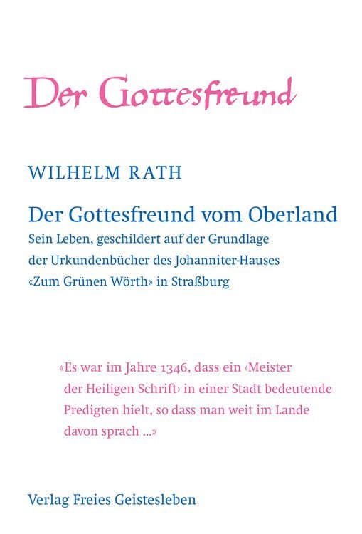 Produktbild: Der Gottesfreund vom Oberland