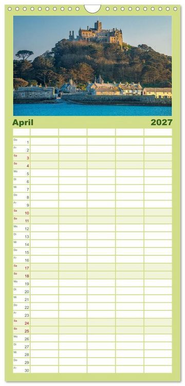 Produktbild: Familienplaner 2027 - Burgen und Schl&ouml;sser in England mit 5 Spalten (Wandkalender, 21 x 45 cm) CALVENDO