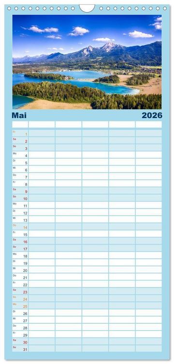 Produktbild: Familienplaner 2026 - Der wundersch&ouml;ne Faaker See in K&auml;rnten mit 5 Spalten (Wandkalender, 21 x 45 cm) CALVENDO