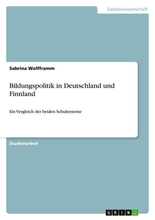 Produktbild: Bildungspolitik in Deutschland und Finnland