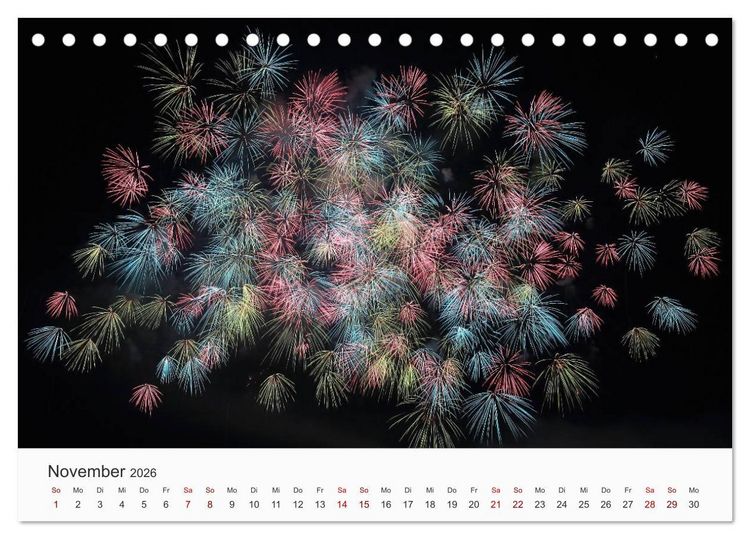 Produktbild: Feuerwerke - Kunstwerke am Himmel (Tischkalender 2026 DIN A5 quer), CALVENDO Monatskalender