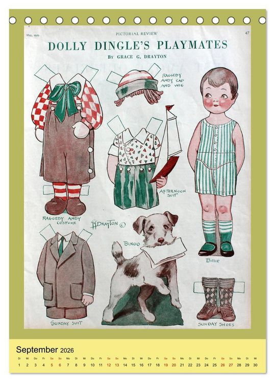 Produktbild: Dolly Dingle Kalender - Anziehpuppen von Grace G. Drayton (Tischkalender 2026 DIN A5 hoch), CALVENDO Monatskalender